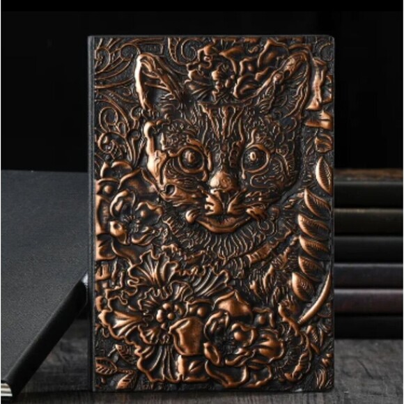 COPPER embossed cat journal, planner, notebook - Picture 1 of 2